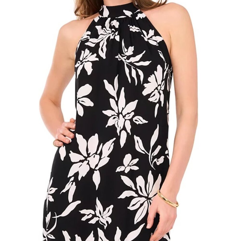 Vince Camuto Women's Tropical Print Halter-Neck Maxi Dress Size M - Picture 3 of 9